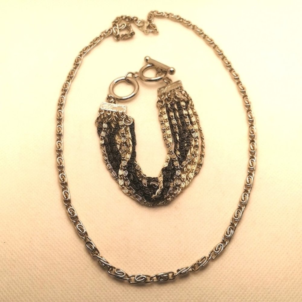 Snail Link Bracelet And Necklace Set